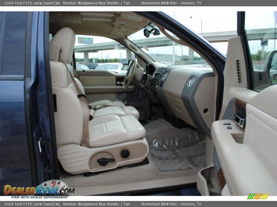 2004 Ford F150 Lariat SuperCab Medium Wedgewood Blue Metallic / Tan Photo #9