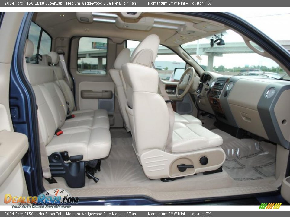 2004 Ford F150 Lariat SuperCab Medium Wedgewood Blue Metallic / Tan Photo #10