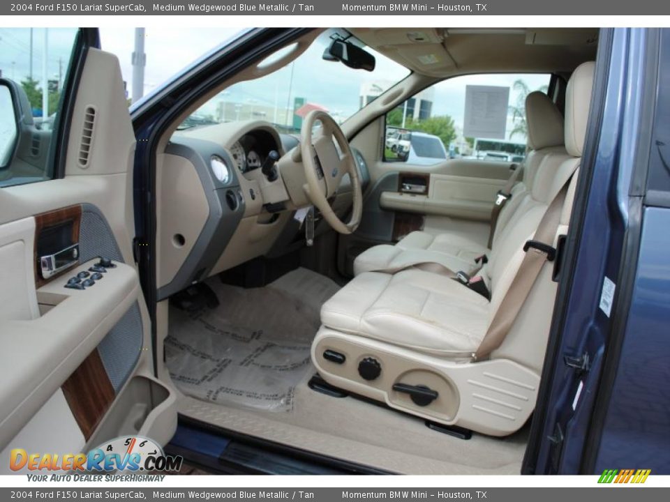 2004 Ford F150 Lariat SuperCab Medium Wedgewood Blue Metallic / Tan Photo #12