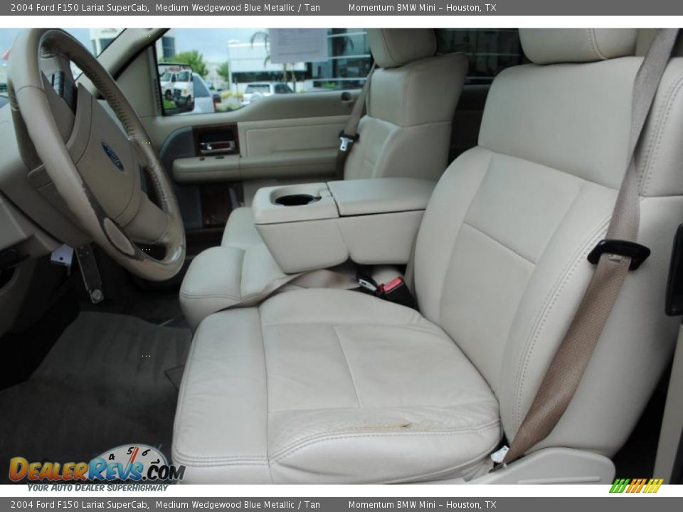 2004 Ford F150 Lariat SuperCab Medium Wedgewood Blue Metallic / Tan Photo #17