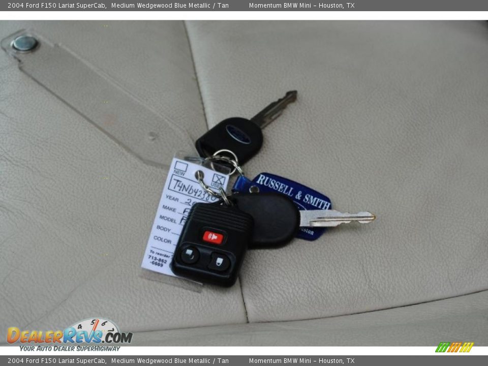 2004 Ford F150 Lariat SuperCab Medium Wedgewood Blue Metallic / Tan Photo #20