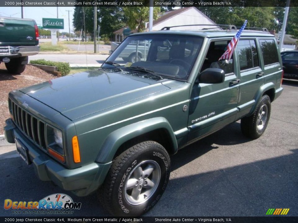 2000 Jeep Cherokee Classic 4x4 Medium Fern Green Metallic / Agate Black Photo #1