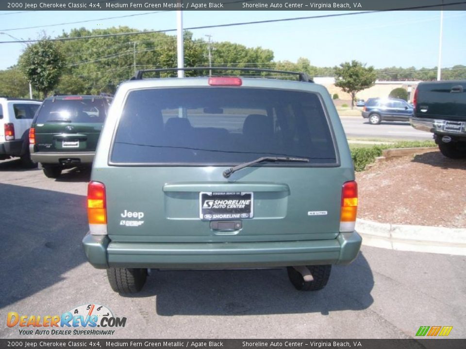 2000 Jeep Cherokee Classic 4x4 Medium Fern Green Metallic / Agate Black Photo #4