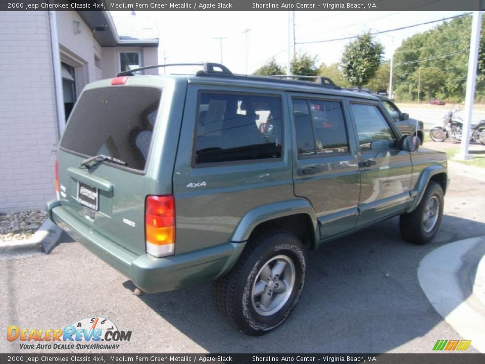 2000 Jeep Cherokee Classic 4x4 Medium Fern Green Metallic / Agate Black Photo #5
