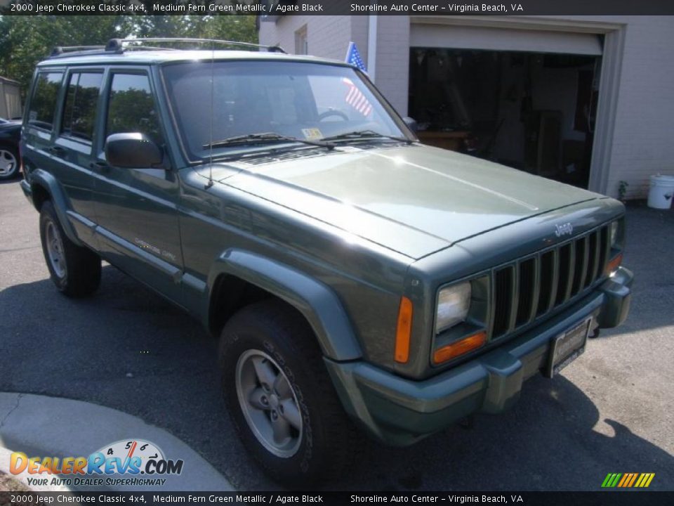 2000 Jeep Cherokee Classic 4x4 Medium Fern Green Metallic / Agate Black Photo #7