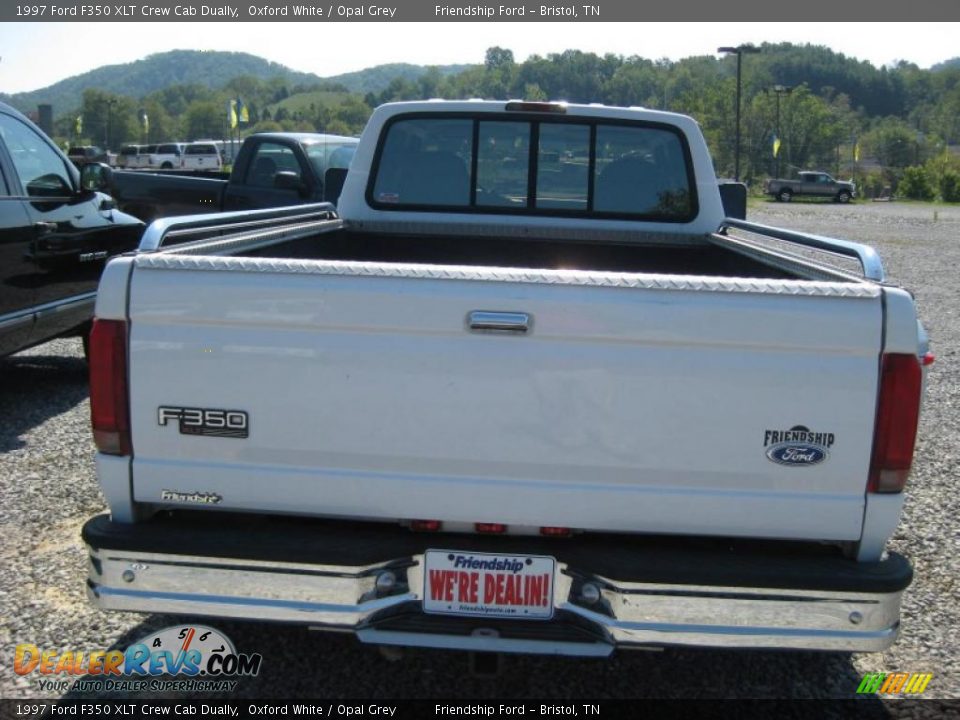 1997 Ford F350 XLT Crew Cab Dually Oxford White / Opal Grey Photo #3