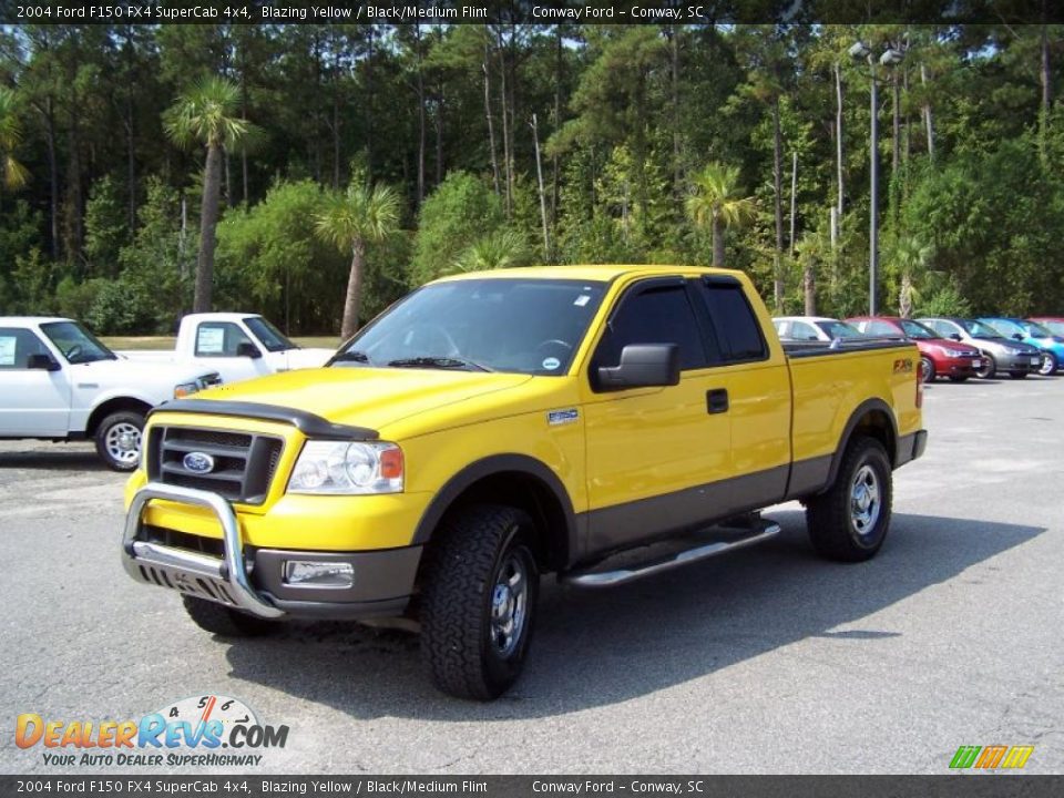 2004 Ford F150 FX4 SuperCab 4x4 Blazing Yellow / Black/Medium Flint Photo #1