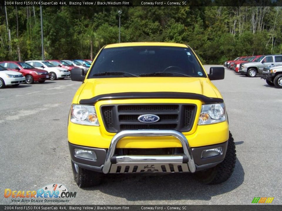 2004 Ford F150 FX4 SuperCab 4x4 Blazing Yellow / Black/Medium Flint Photo #2