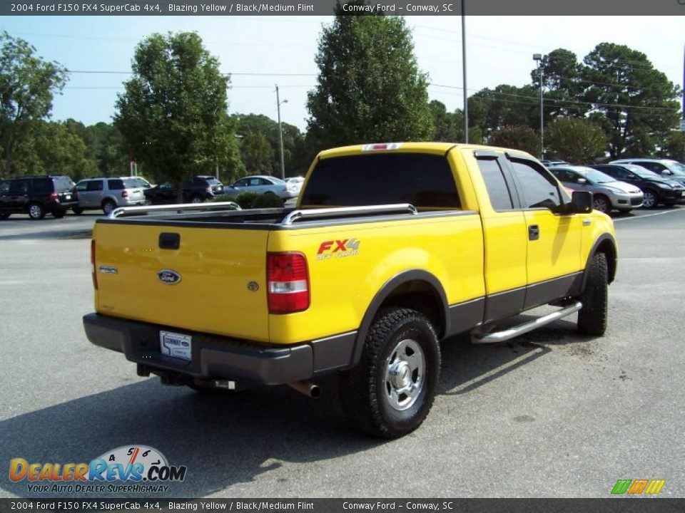 2004 Ford F150 FX4 SuperCab 4x4 Blazing Yellow / Black/Medium Flint Photo #5