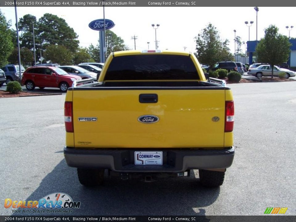 2004 Ford F150 FX4 SuperCab 4x4 Blazing Yellow / Black/Medium Flint Photo #6