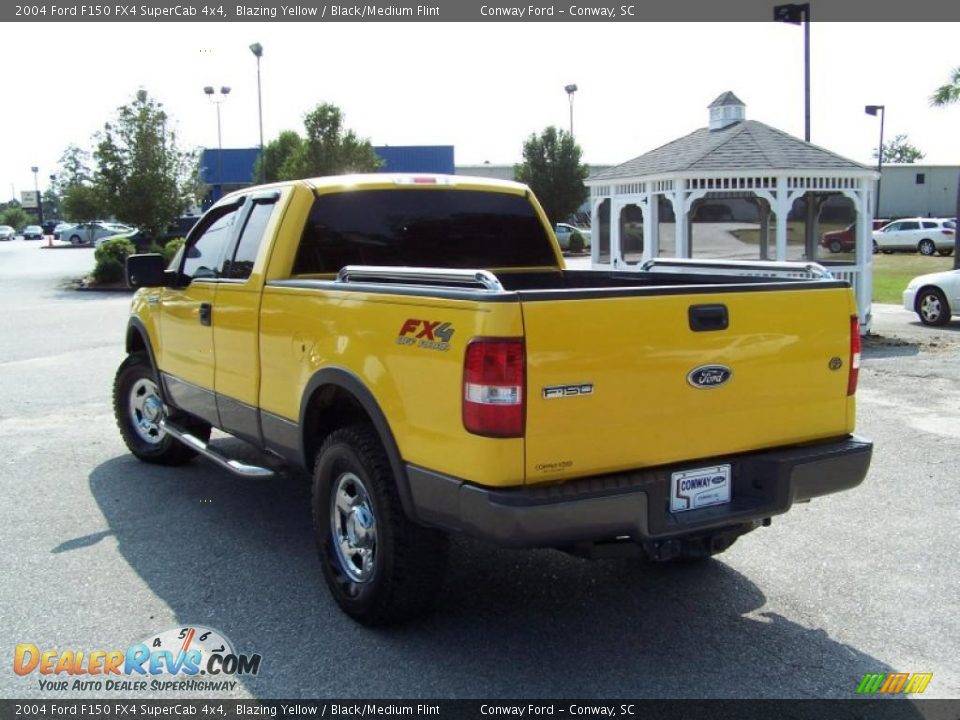 2004 Ford F150 FX4 SuperCab 4x4 Blazing Yellow / Black/Medium Flint Photo #7