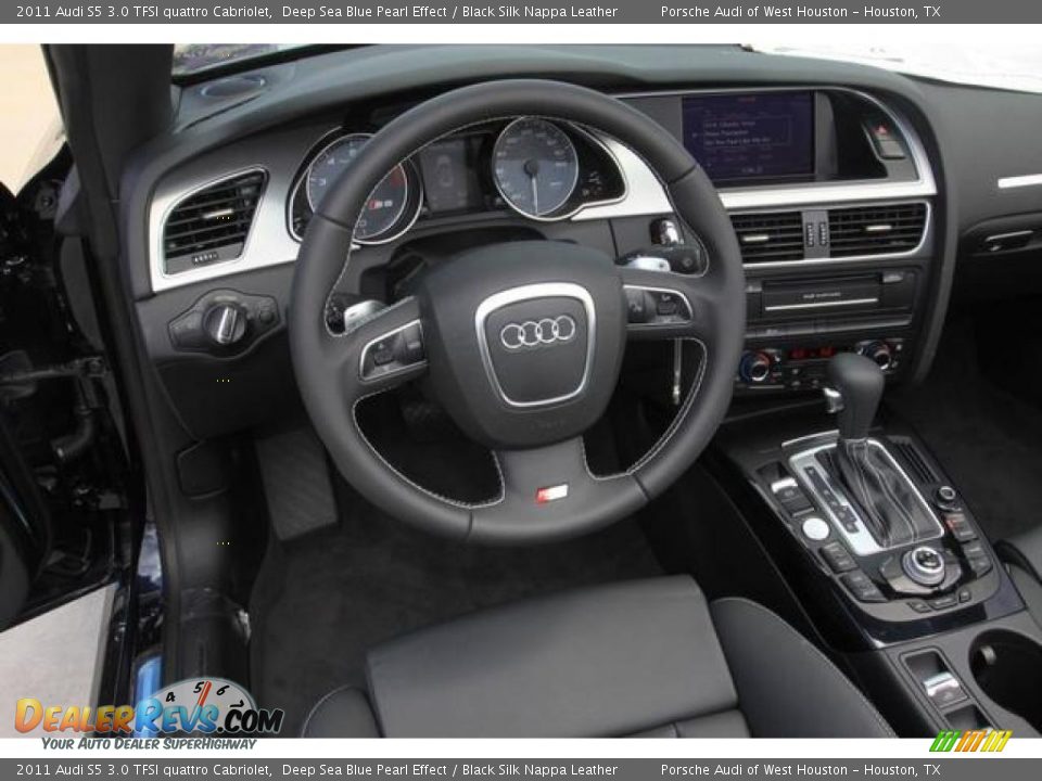 2011 Audi S5 3.0 TFSI quattro Cabriolet Deep Sea Blue Pearl Effect / Black Silk Nappa Leather Photo #10