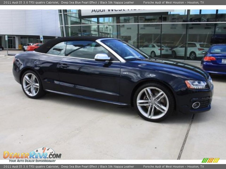 2011 Audi S5 3.0 TFSI quattro Cabriolet Deep Sea Blue Pearl Effect / Black Silk Nappa Leather Photo #12