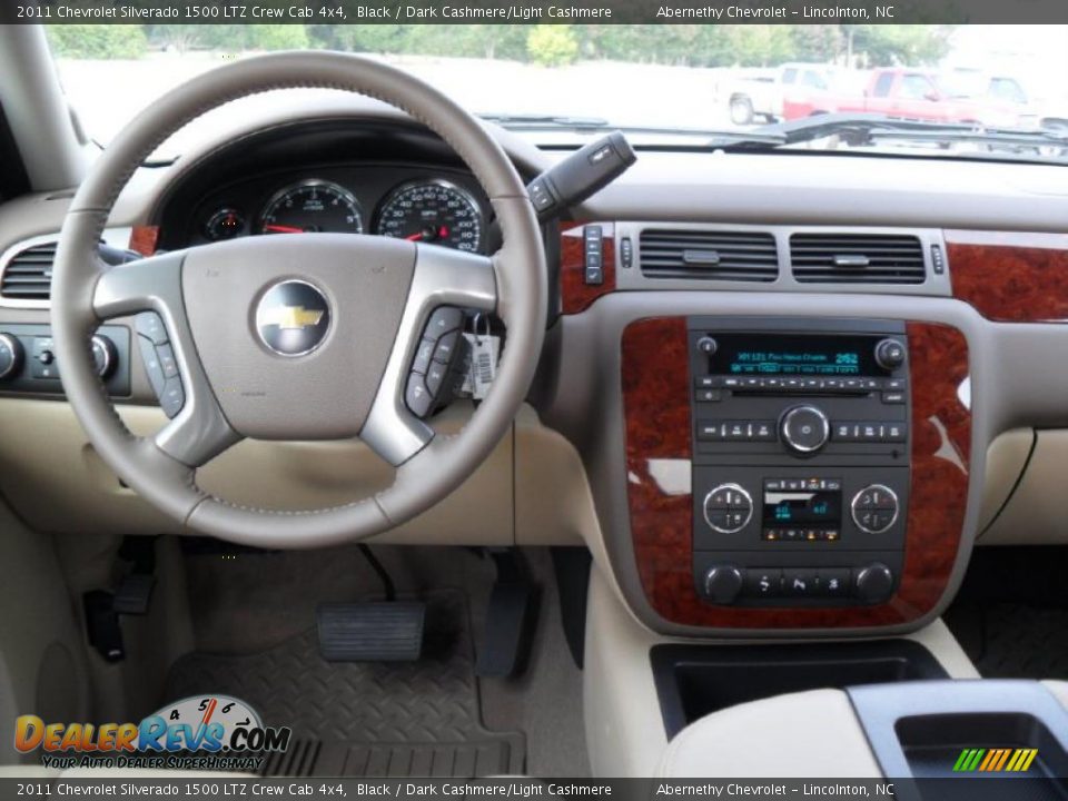 2011 Chevrolet Silverado 1500 LTZ Crew Cab 4x4 Black / Dark Cashmere/Light Cashmere Photo #16