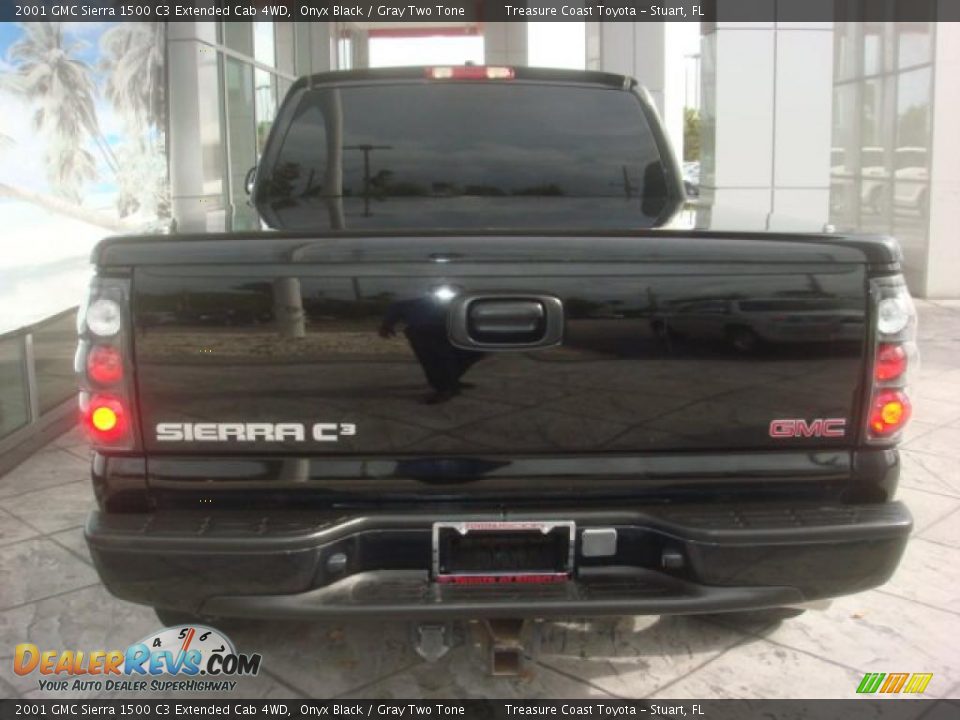 2001 GMC Sierra 1500 C3 Extended Cab 4WD Onyx Black / Gray Two Tone Photo #10