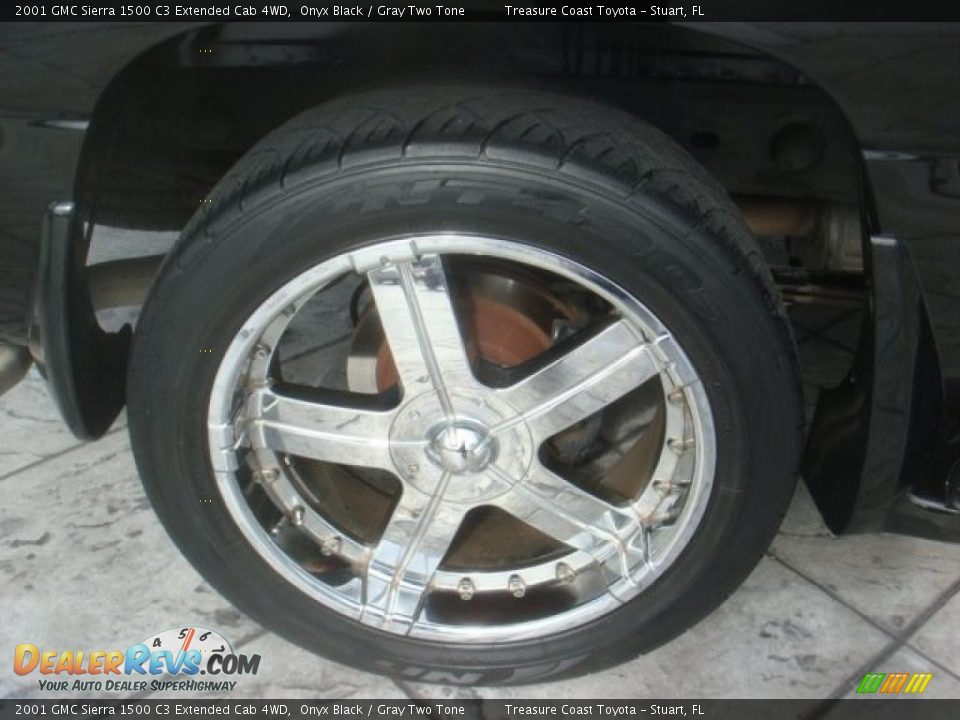 2001 GMC Sierra 1500 C3 Extended Cab 4WD Onyx Black / Gray Two Tone Photo #20