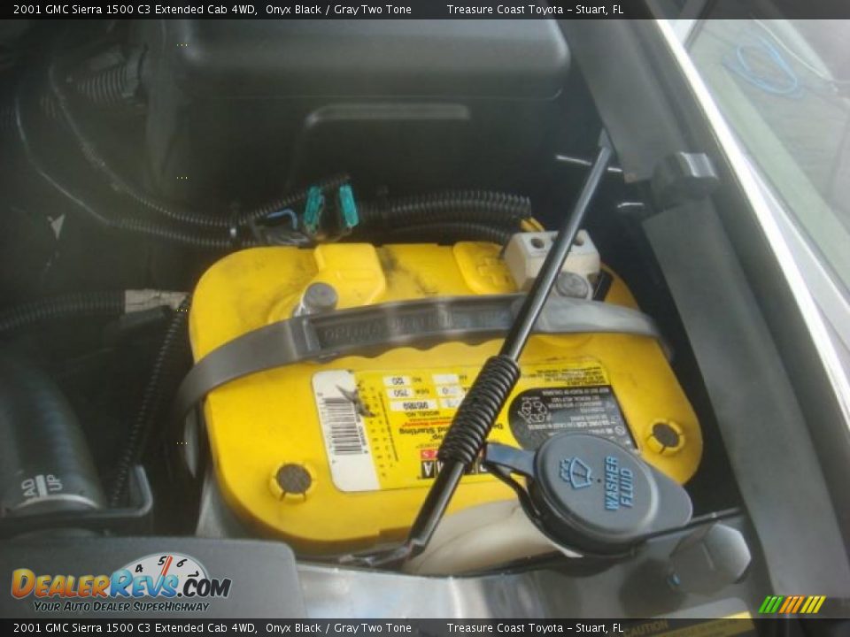 2001 GMC Sierra 1500 C3 Extended Cab 4WD Onyx Black / Gray Two Tone Photo #28