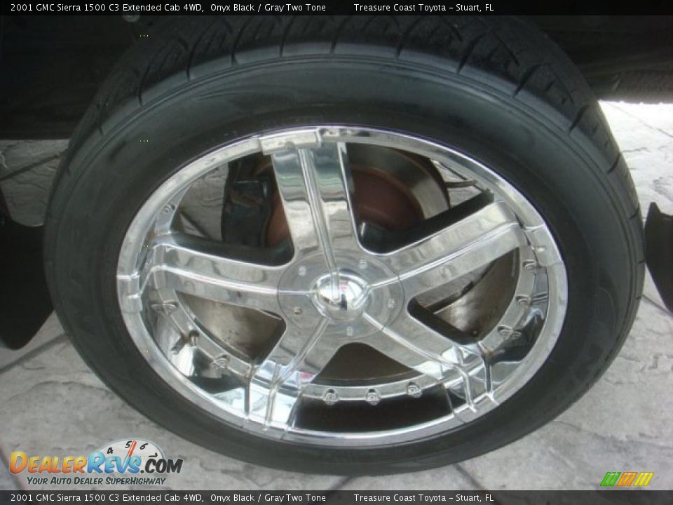 2001 GMC Sierra 1500 C3 Extended Cab 4WD Onyx Black / Gray Two Tone Photo #35