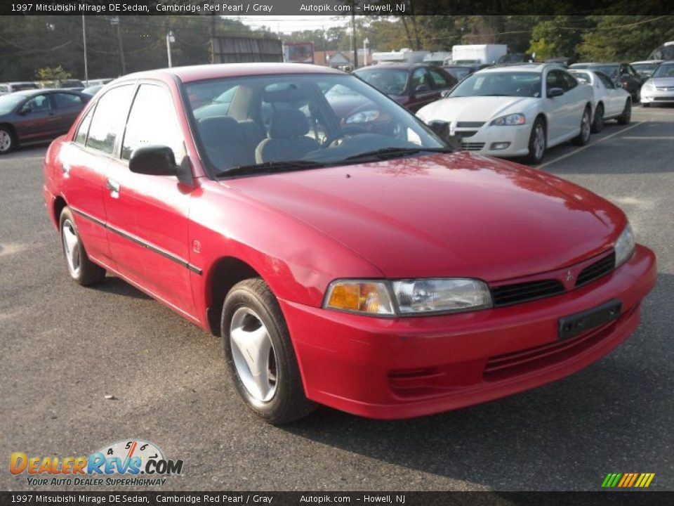 1997 Mitsubishi Mirage DE Sedan Cambridge Red Pearl / Gray Photo #3