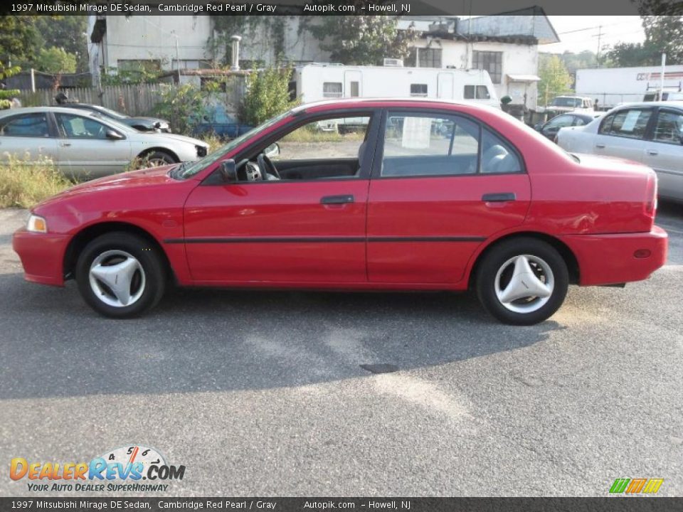 1997 Mitsubishi Mirage DE Sedan Cambridge Red Pearl / Gray Photo #4