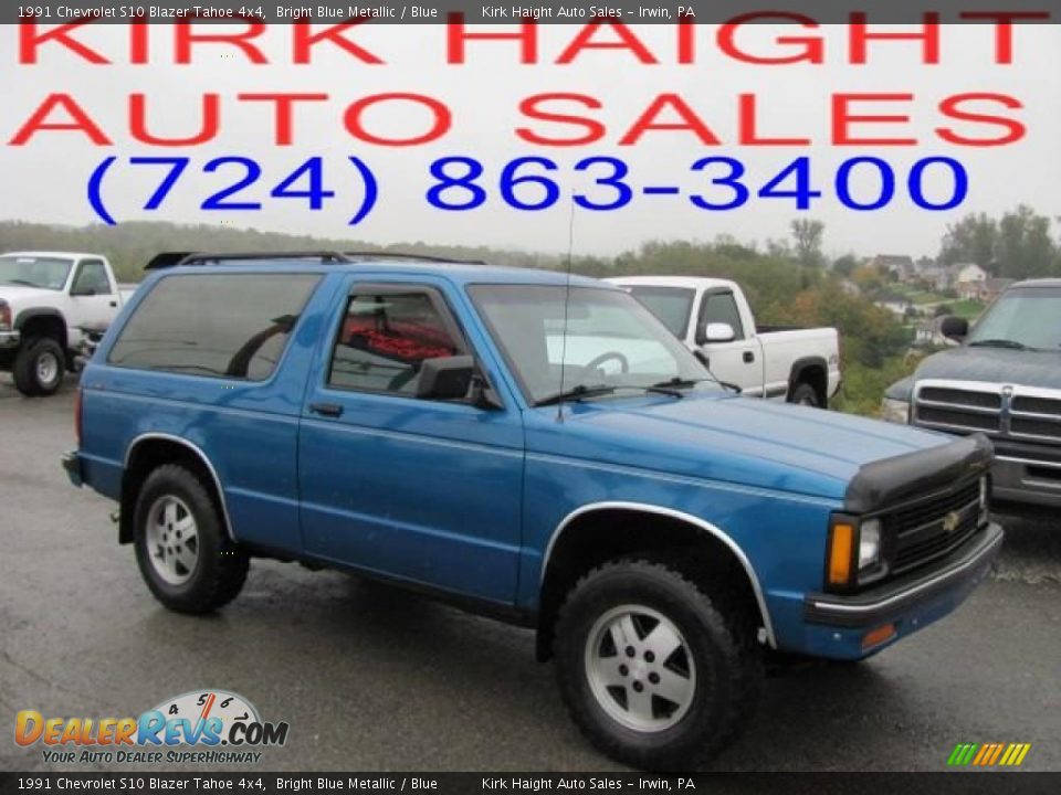 1991 Chevrolet S10 Blazer Tahoe 4x4 Bright Blue Metallic / Blue Photo #1