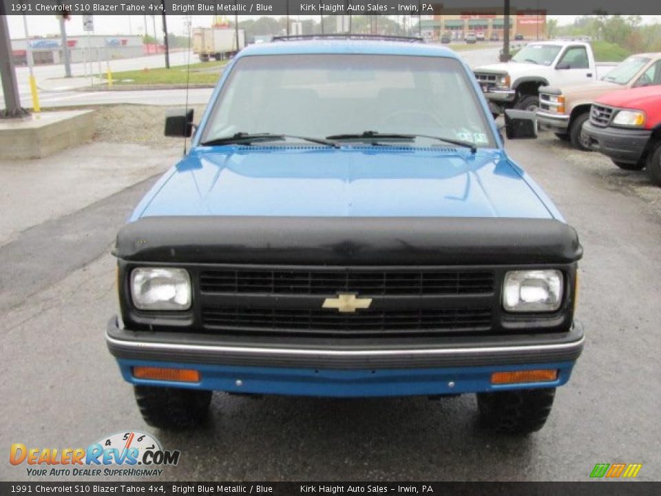 1991 Chevrolet S10 Blazer Tahoe 4x4 Bright Blue Metallic / Blue Photo #13