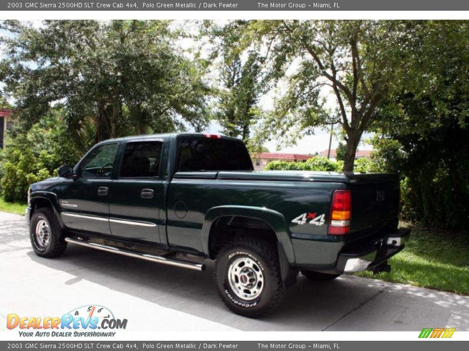2003 GMC Sierra 2500HD SLT Crew Cab 4x4 Polo Green Metallic / Dark Pewter Photo #4