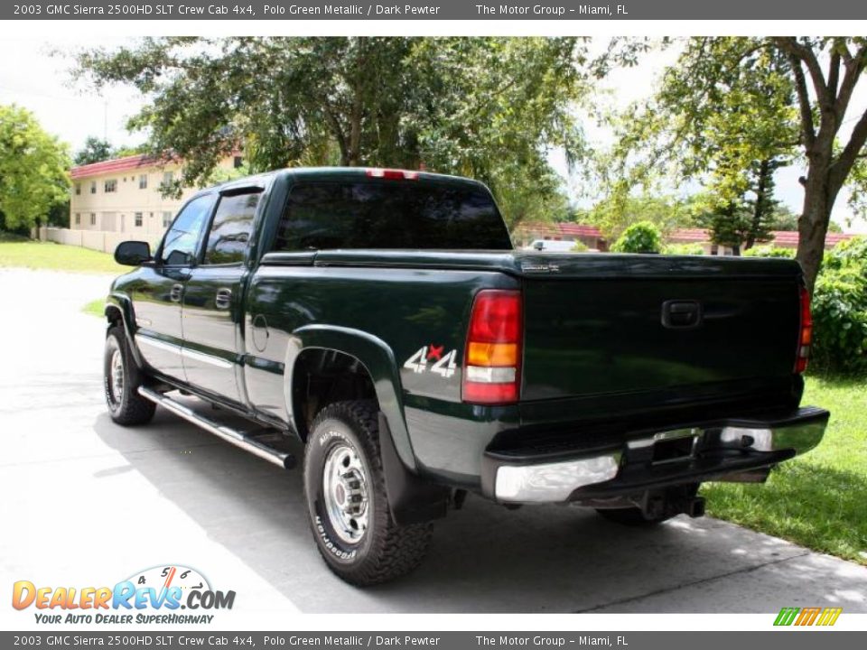 2003 GMC Sierra 2500HD SLT Crew Cab 4x4 Polo Green Metallic / Dark Pewter Photo #5