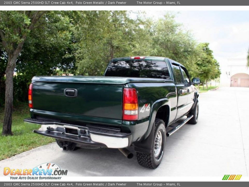 2003 GMC Sierra 2500HD SLT Crew Cab 4x4 Polo Green Metallic / Dark Pewter Photo #8