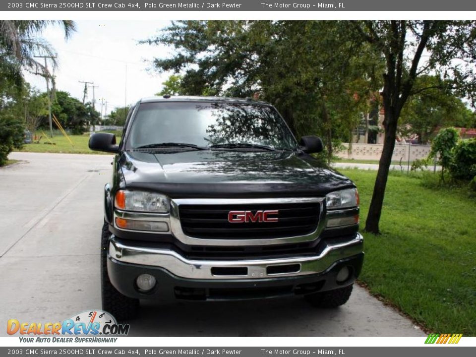 2003 GMC Sierra 2500HD SLT Crew Cab 4x4 Polo Green Metallic / Dark Pewter Photo #15