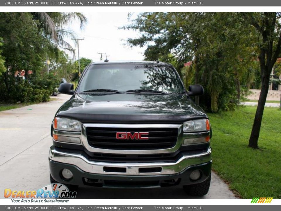 2003 GMC Sierra 2500HD SLT Crew Cab 4x4 Polo Green Metallic / Dark Pewter Photo #16