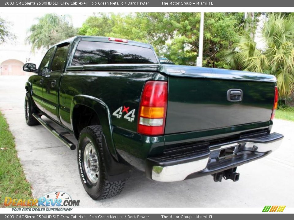 2003 GMC Sierra 2500HD SLT Crew Cab 4x4 Polo Green Metallic / Dark Pewter Photo #19