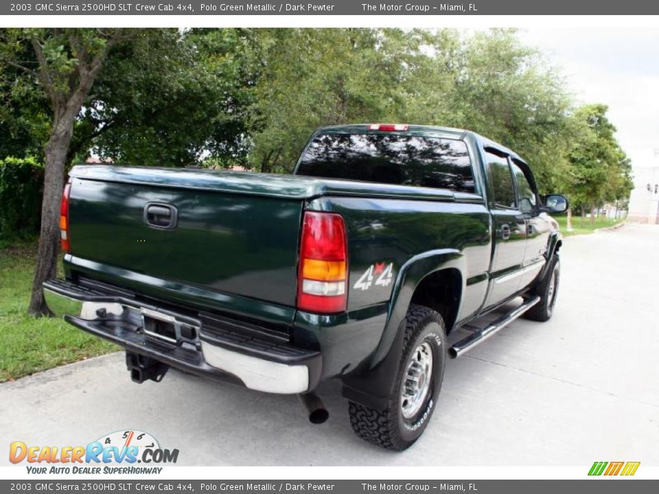 2003 GMC Sierra 2500HD SLT Crew Cab 4x4 Polo Green Metallic / Dark Pewter Photo #20