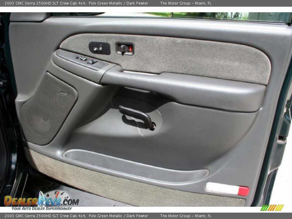 2003 GMC Sierra 2500HD SLT Crew Cab 4x4 Polo Green Metallic / Dark Pewter Photo #32