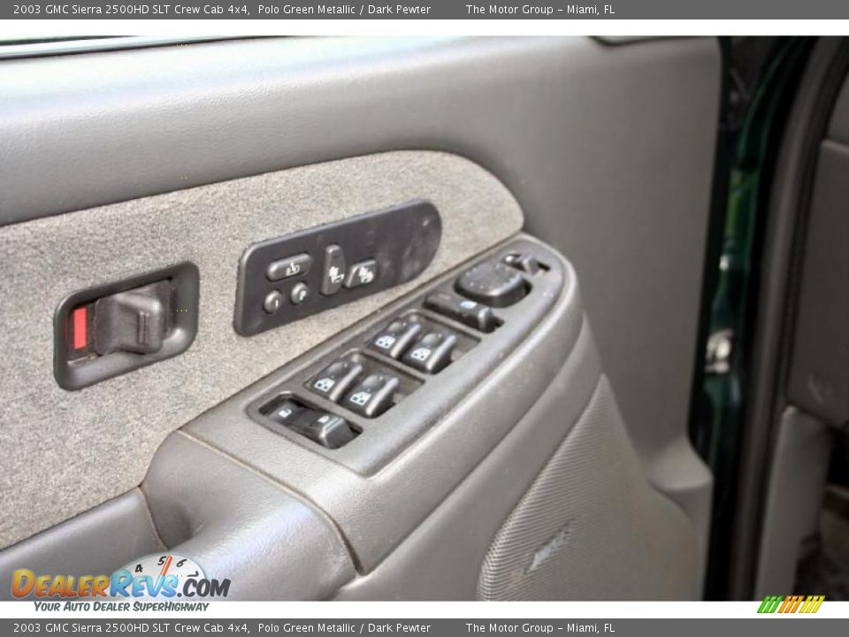 2003 GMC Sierra 2500HD SLT Crew Cab 4x4 Polo Green Metallic / Dark Pewter Photo #35