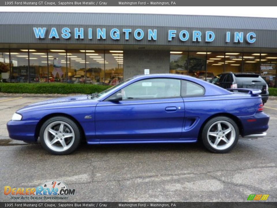 1995 Ford Mustang GT Coupe Sapphire Blue Metallic / Gray Photo #1