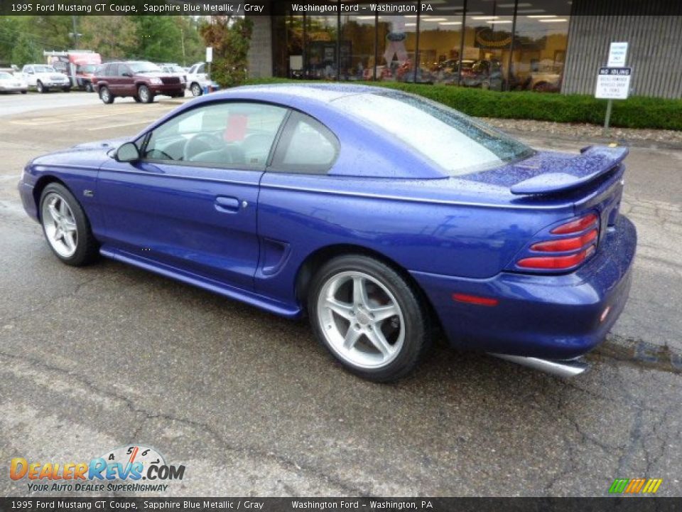 1995 Ford Mustang GT Coupe Sapphire Blue Metallic / Gray Photo #2