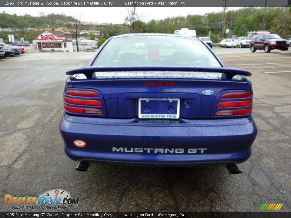 1995 Ford Mustang GT Coupe Sapphire Blue Metallic / Gray Photo #3