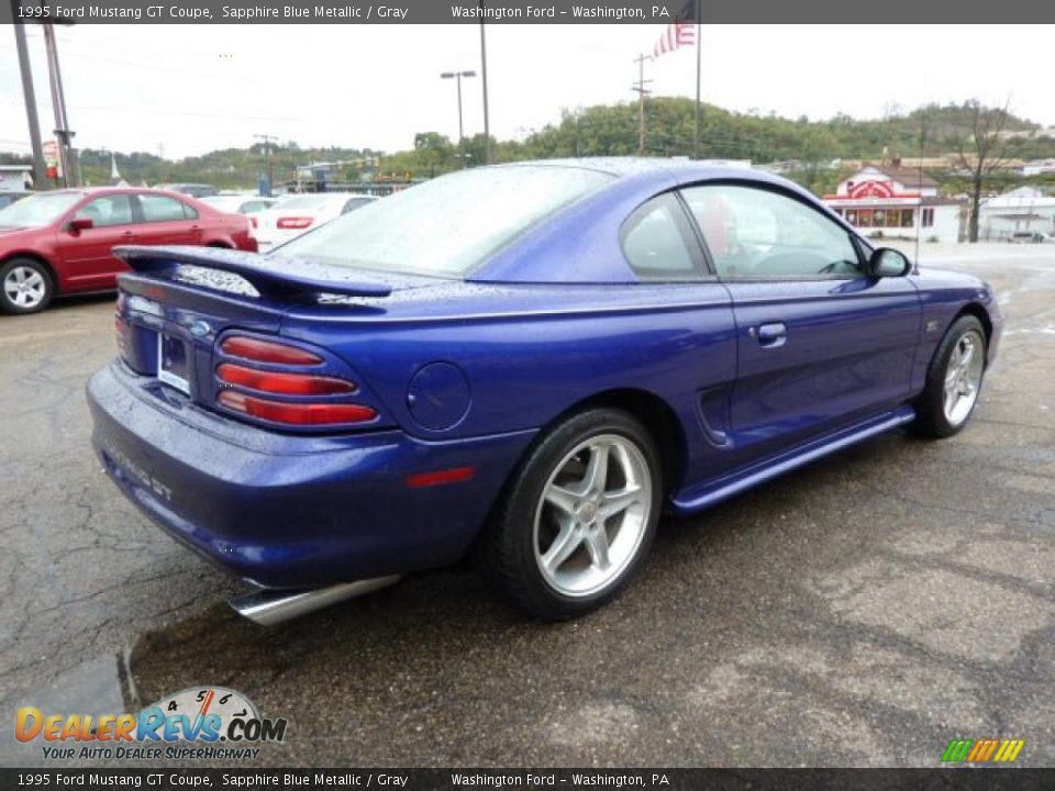 1995 Ford Mustang GT Coupe Sapphire Blue Metallic / Gray Photo #4