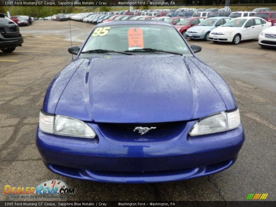 1995 Ford Mustang GT Coupe Sapphire Blue Metallic / Gray Photo #7