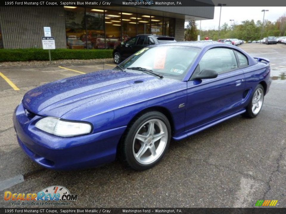 1995 Ford Mustang GT Coupe Sapphire Blue Metallic / Gray Photo #8