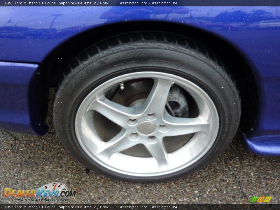 1995 Ford Mustang GT Coupe Sapphire Blue Metallic / Gray Photo #9