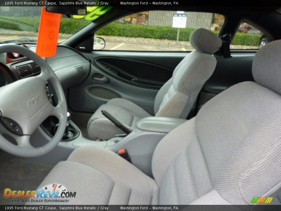 1995 Ford Mustang GT Coupe Sapphire Blue Metallic / Gray Photo #10