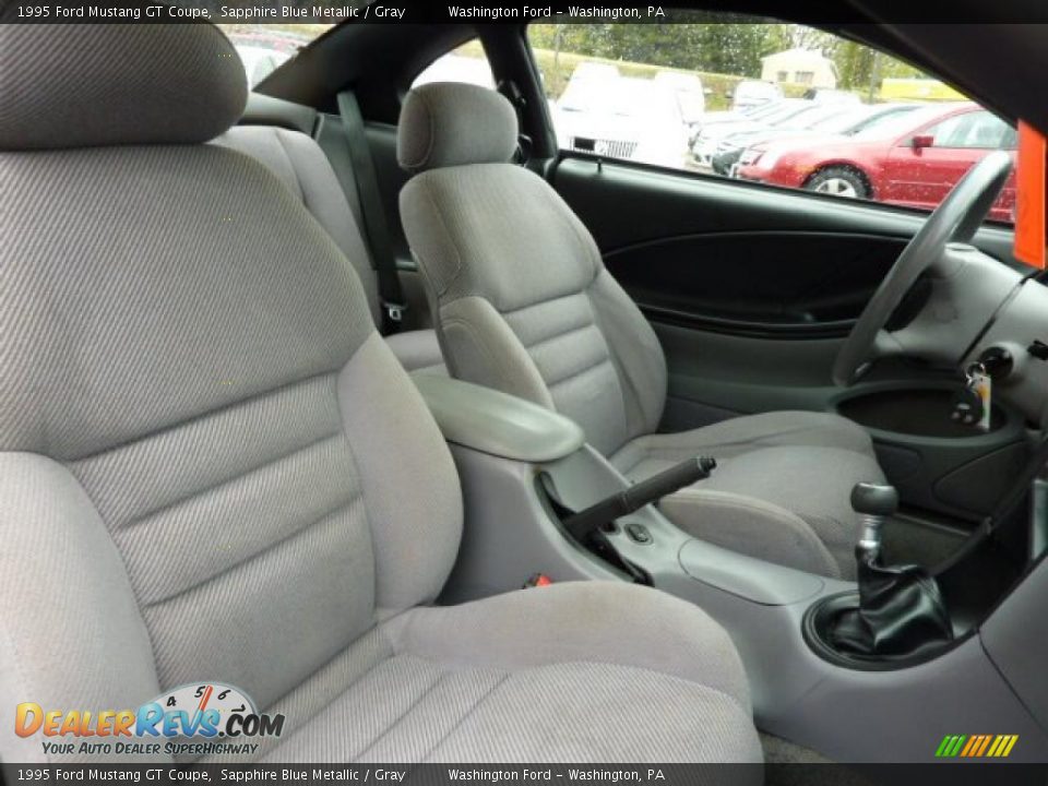 1995 Ford Mustang GT Coupe Sapphire Blue Metallic / Gray Photo #15