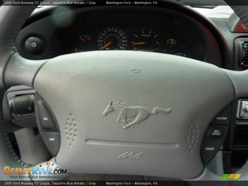 1995 Ford Mustang GT Coupe Sapphire Blue Metallic / Gray Photo #19