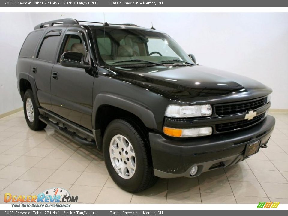 2003 Chevrolet Tahoe Z71 4x4 Black / Tan/Neutral Photo #1