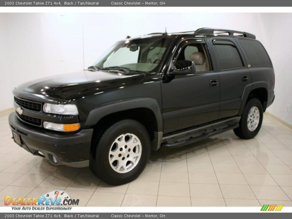 2003 Chevrolet Tahoe Z71 4x4 Black / Tan/Neutral Photo #3