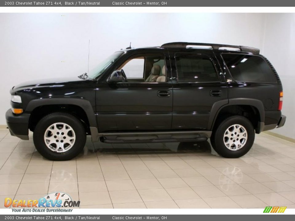 2003 Chevrolet Tahoe Z71 4x4 Black / Tan/Neutral Photo #4