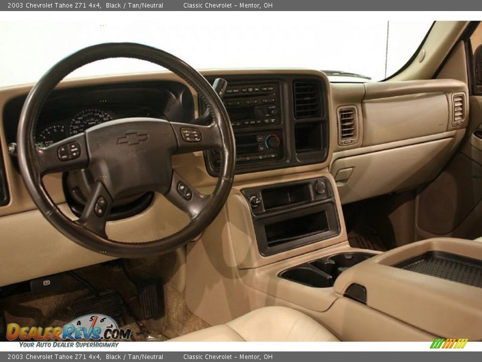 2003 Chevrolet Tahoe Z71 4x4 Black / Tan/Neutral Photo #12