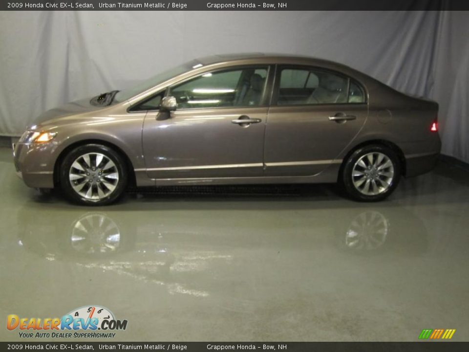 2009 Honda Civic EX-L Sedan Urban Titanium Metallic / Beige Photo #3